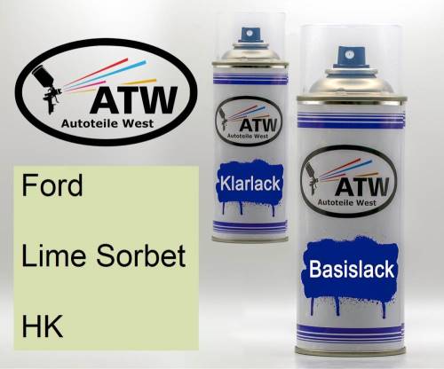 Ford, Lime Sorbet, HK: 400ml Sprühdose + 400ml Klarlack - Set, von ATW Autoteile West.